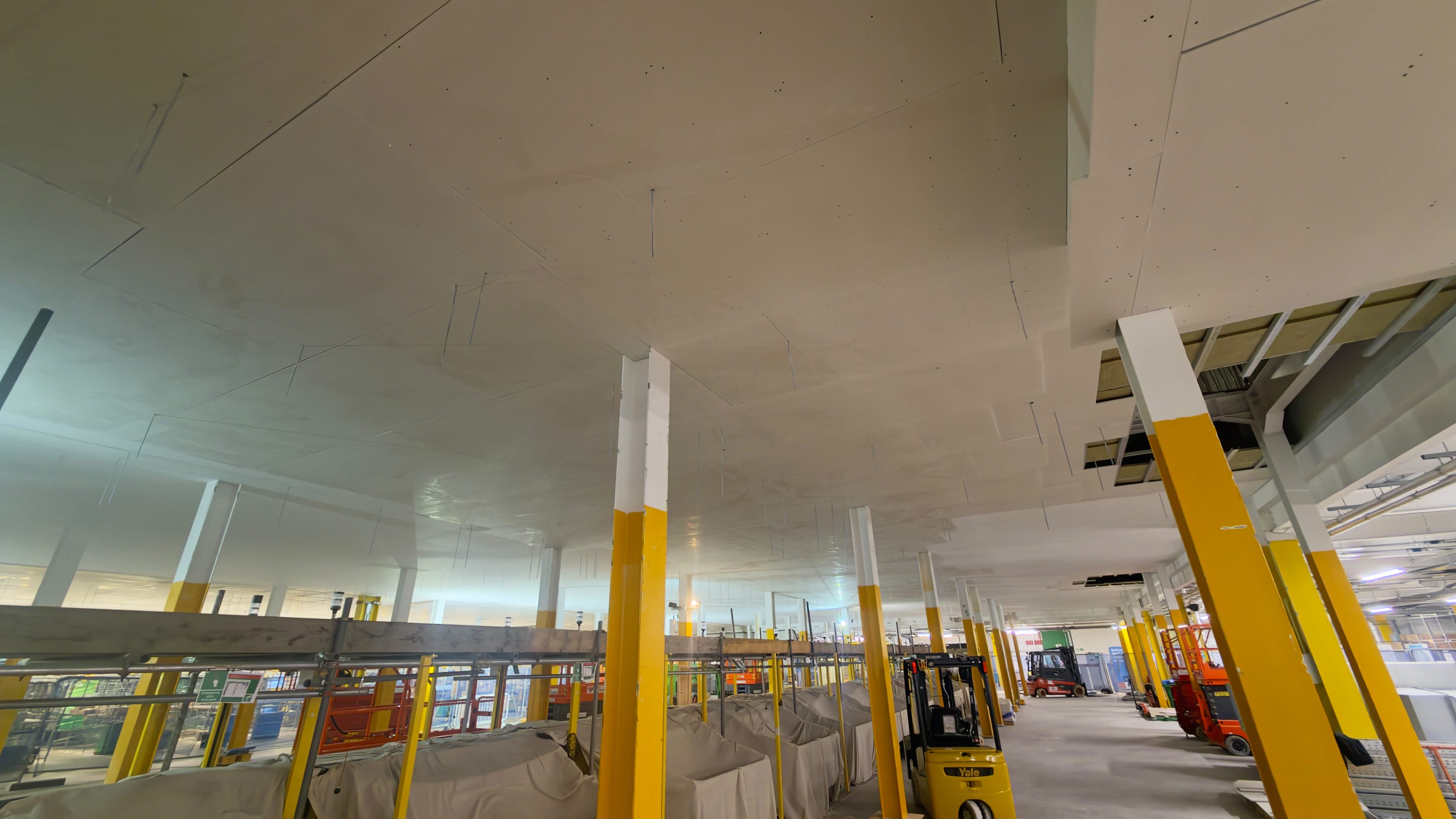 TGM plasterboard ceiling installation in a commercial interior